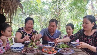 Đổi Món Cá Biển Kho Cà Bông Súng Vườn Bóp Gỏi Ăn Sạch Nồi Cơm| TKQ & Family T820