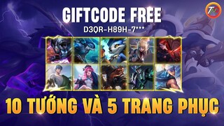[Liên Quân] Free Giftcode 10 Tướng và 5 Trang Phục Hướng Dẫn Vua Lật Thẻ Chung Kết DTDV TNG