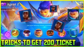 HOW TO GET FREE 200 TICKET IN GRANGER AGENT Z NEW EVENT MOBILE LEGENDS BANG BANG