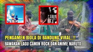 Pengamen Biola di Bandung Cover Lagu Canon Rock Dan Film Anime Naruto | Pengamen Bandung Viral