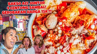 BIBIR JONTOR MAKAN INI?! BAKSO ACI SETAN 4 CENTONG CABE NERAKA GEROBAKAN HARGA 15K?!