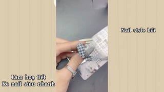 Làm hoạ tiết kẻ nail siêu nhanh