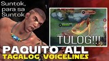 ALL TAGALOG VOICELINES | PAQUITO TAGALOG DIALOGUES | MOBILE LEGENDS NEW HERO | FILIPINO