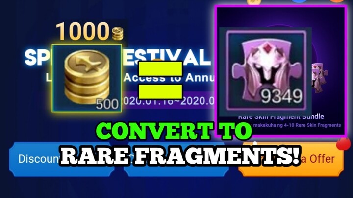 How to Convert BP💰 to RARE FRAGMENTS  🟪 in MOBILE LEGENDS 2021