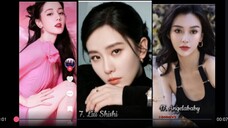 TikTok上网友制作的「中国最美人气女星」前20名排名 是你心目中的排名吗