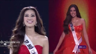 SO TRÌNH CATWALK CỦA HOA HẬU KHÁNH VÂN TẠI VIỆT NAM VÀ MỸ