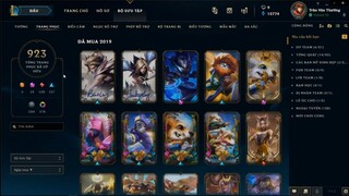 [LMHT] Review Acc Liên Minh Khủng Top 5 Sever Việt Nam (923 Skin) - Giá 25 Triệu Củ Khoai :v =)))