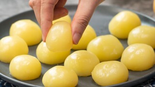 Kentang ini menghasilkan sepiring telur yang bening dan transparan, sangat kenyal dan elastis, enak 