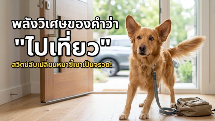 รู้ไหมว่าคำว่า "ไปเที่ยว" มีพลังวิเศษเปลี่ยนหมาขี้เซาเป็นจรวดได้? 🐶✨