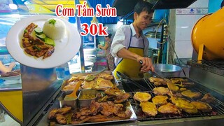 Bất ngờ lớn bên trong tiệm Cơm tấm sườn nướng Dĩa khổng lồ 30k siêu ngon ở Sài Gòn