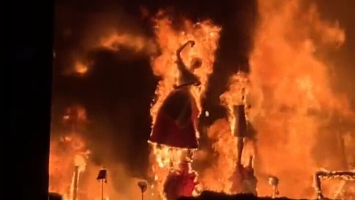 "It's on fire, why is she dancing in it?"