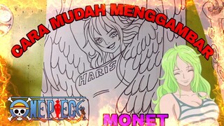 cara mudah menggambar anime one piece, Monet