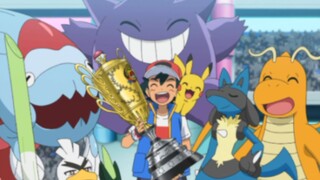 Kumpulan teman seperjalanan Ash di setiap wilayah, Pokémon yang ia taklukkan, dan peringkat yang ia 