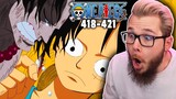 ACE'S FATHER and IMPEL DOWN | ONE PIECE Ep 418-421 REACTION