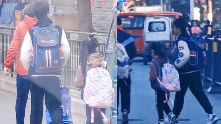 The girl walked to school on her own, and it wasn’t until her mom caught up that she realized an old
