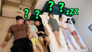 On July 7th, 6 people, 3 couples, 1 bed...