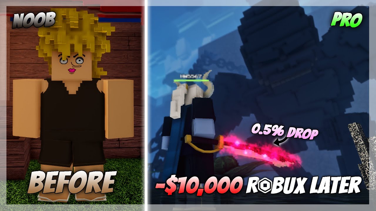 Noob to Pro but i spend 10000 Robux as level 1 (Blox Fruits) 