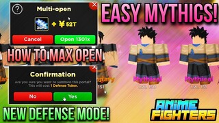 HOW TO MAX OPEN | NEW DEFENSE GAMEMODE | BEST F2P UPDATE!? | ANIME FIGHTERS SIMULATOR UPDATE 17