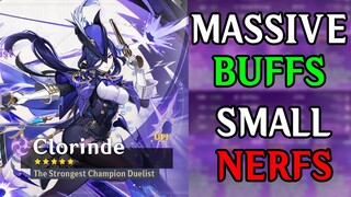 CRAZY GOOD BUFFS And SMALL NERFS FOR CLORINDE | C0 Included - Genshin Impact