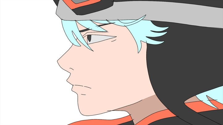 menggambar gintama yg pas di opening naik motor