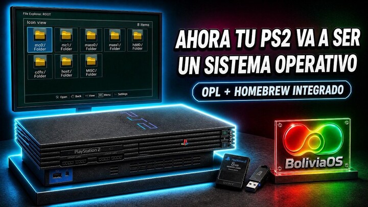 ¡BoliviaOS convierte tu PS2 en un sistema operativo! OPL + Explorador de archivos | Prueba completa