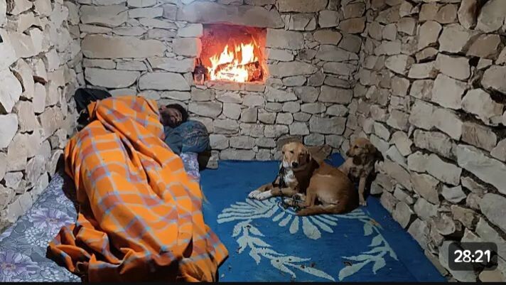 Building a Stone Shelter with a Fireplace in 19 days