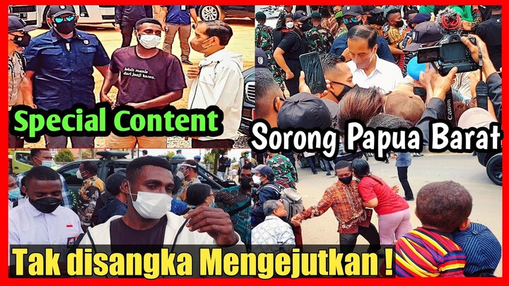 Presiden Jokowi di Kota Sorong Memberikan Jaket Kepada Pemuda Papua Yang Lain Jadi Histeris