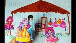 Dán hình sticker: Chuyện Công chúa nghèo - Tạo tủ đồ cô gái nghèo - Cô gái giàu/ 1001 Câu Chuyện