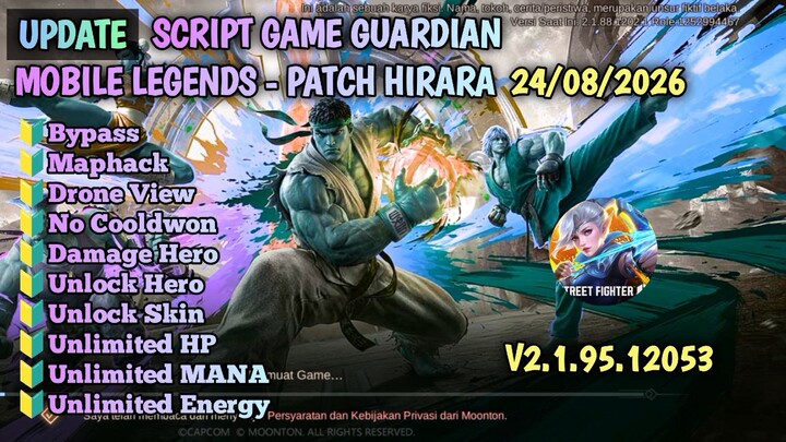 Script Game Guardian Mlbb Maphack, drone view, damage 1 hit, unlock skin terbaru