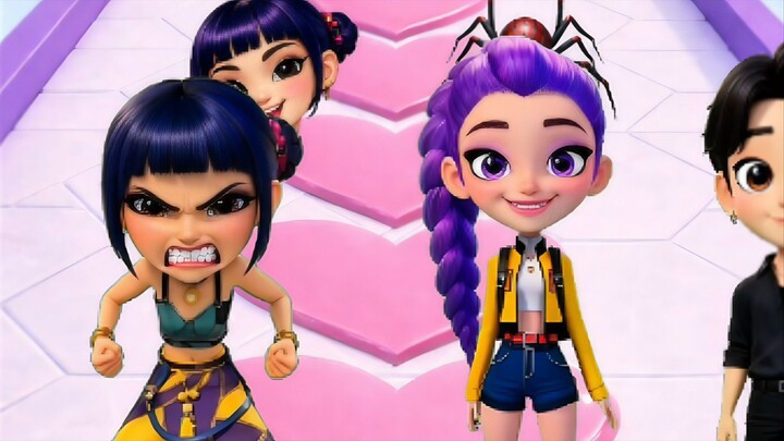 Rumi & Jinu ❤️‍🔥 or Zoey & Mystery 😯Which couple do you choose? 👀💜Comment your favorite duo belo