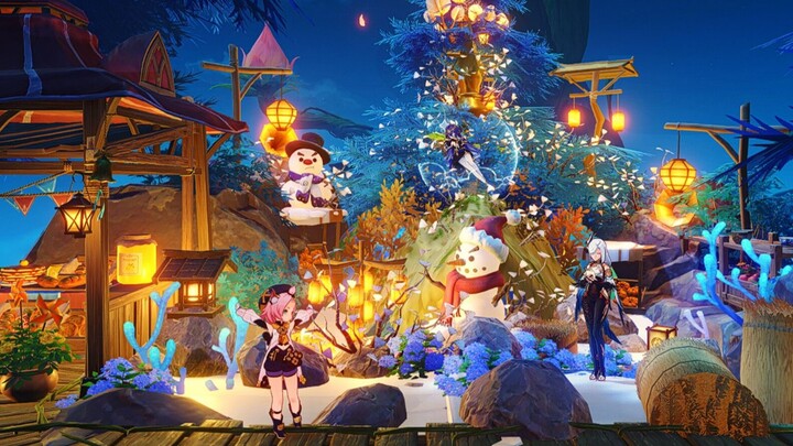 [ Genshin Impact Dust Song Pot | Free Copy | With special effects version] Christmas House