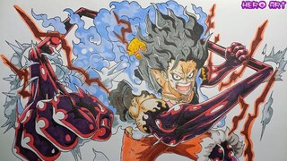 Vẽ Luffy gear 4 Snake Man Bằng Màu Tuochliit 7 DRAWING ONE PIECE