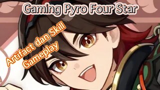 Genshin Impact INDO - Pembahasan Gaming Pyro Four Star mengenai Artifact dan Skill + Gameplay