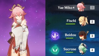 Yae Miko Team [Fischl ,Beidou ,Sucrose] - [Genshin Impact]