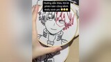 Nếu được thì mn hãy mua bút vẽ lên vải hoặc giấy thêu chuyên dụng nhé 🥲 Đừng như mình 🥲 and sorry for the shakiness of the video 😭😭 todoroki embroidery tutorial anime diy