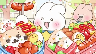 [Nhật ký đồ ăn của thỏ] Nhật ký đồ ăn dã ngoại ngoài trời của hai chú thỏ nhỏ