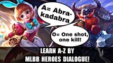 LEARN A-Z ALPHABET WITH MOBILE LEGENDS HEROES DIALOGUE | MOBILE LEGENDS ALPHABET
