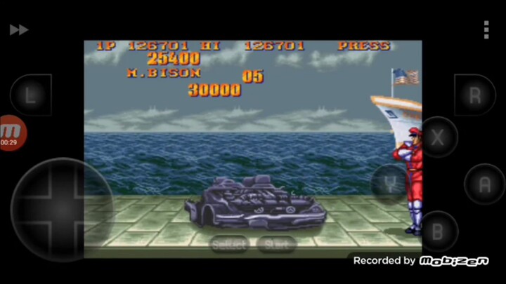 Street Fighter II Turbo_ Hyper Fighting Mr Bison destruindo o carro