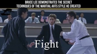 Bruce Lee demonstrates the secret techniques of the martial arts style he create