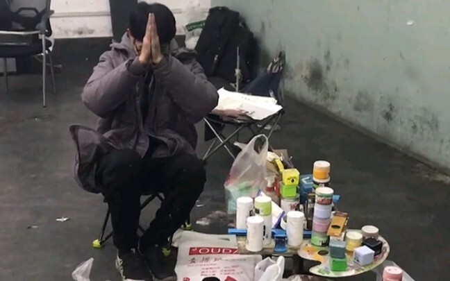 The only guy in the entire studio taking the school entrance exam 9