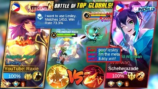 TOP GLOBAL LESLEY VS TOP GLOBAL WANWAN META! (ANGELIC AGENT VS M-WORLD WANWAN) [HARD MATCH!] - MLBB