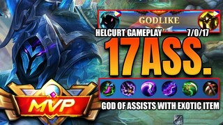 Godlike!!! | 7/0/17 KDA | God of Assist with Exotic Item Build! | #Helcurt Gameplay #MLBB