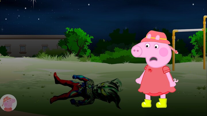 Ultraman Zero pingsan, dan Peppa Pig datang menyelamatkan