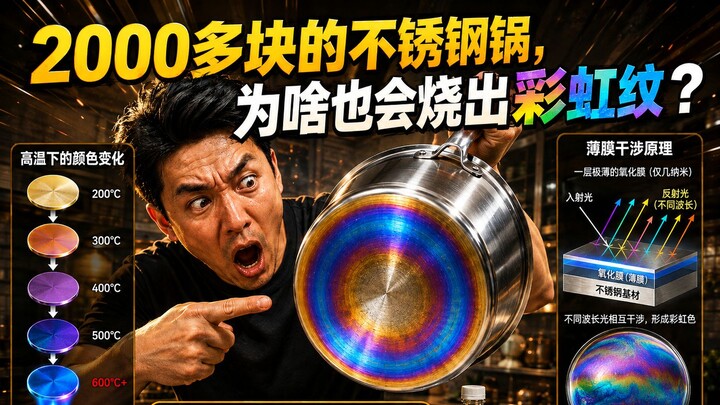 Why do even stainless steel pots costing over 2,000 yuan develop rainbow-colored stains?