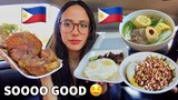 MY FIRST TIME EATING AUTHENTIC FILIPINO FOOD MUKBANG | PATA, SISIG, BULALO, TAPSILOG, LUMPIA *messy*