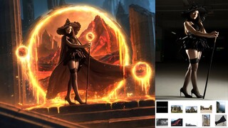 How To Create A Witch Composite With 10 Pics in Photoshop