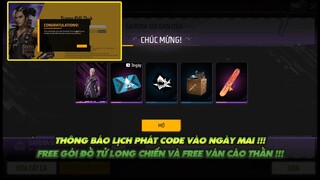 Free Fire| Thông báo lịch phát code gói đồ Tử long chiến Free ván Cáo thần Free vào ngày mai