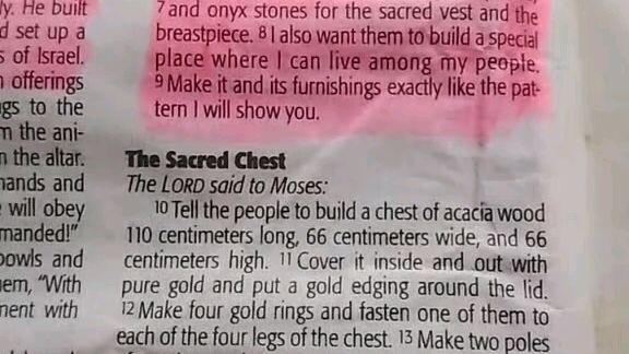 Daily Verse.                  Exodus 25:10-16