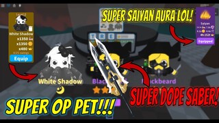 I GOT THE MOON PET IN THE LAST ISLAND AND EQUIPPED THE BEST SABER AND AURA IN SABER SIMULATOR LATEST