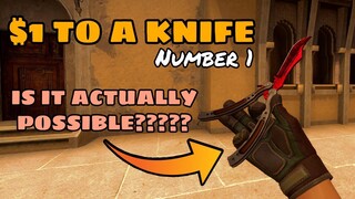 CAN YOU GET A KNIFE FROM $1 WITH TRADE UPS? #1